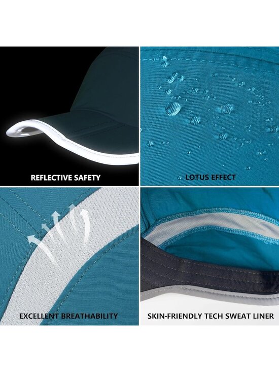 〽️Women Peacock Blue Reflective Folding Hat Design UPF 50+ Sun Protection Sport main image 6
